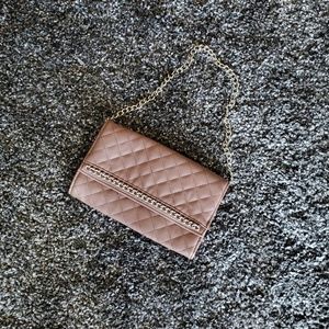 Mauve-Taupe Quilted Clutch